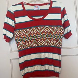 STEFANEL ITALY STRIPED KNIT SWEATER TOP